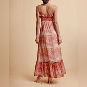 byTiMo Chiffon Sleeveless Ruffle Maxi Dress, Bright Field, New, Size M